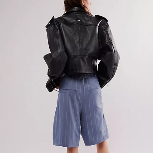 new FREE PEOPLE Blue Something About You Trouser Shorts - Picture 3 of 7